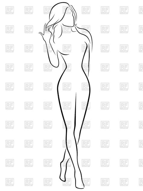 drawing of female body outline|More.